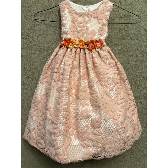 Pippa & Julie Other - Pippa & Julie Toddler Fancy Peach Pink Lace Dress Tulle Underskirt 3T Princess